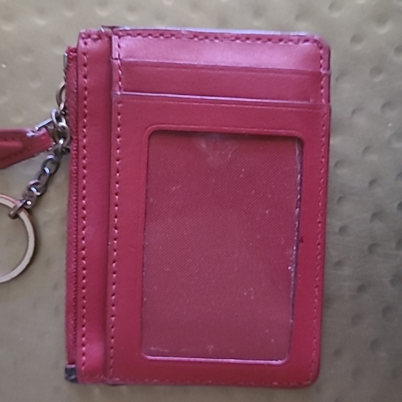 Coach Monogram Mini Skinny ID Case Brown True Red *Has damage* - Picture 4 of 7